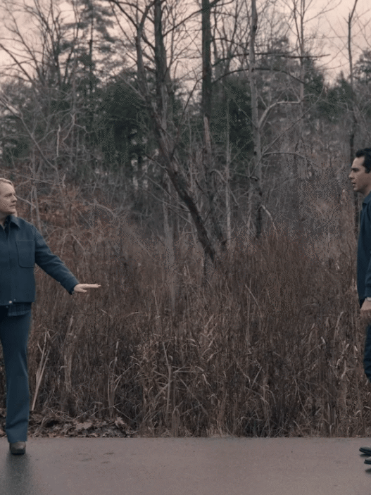 June Osborne and Moira hiding inside the Red Center, preparing to launch an uprising in The Handmaid’s Tale Season 6, Episode 7 “Shattered.”
