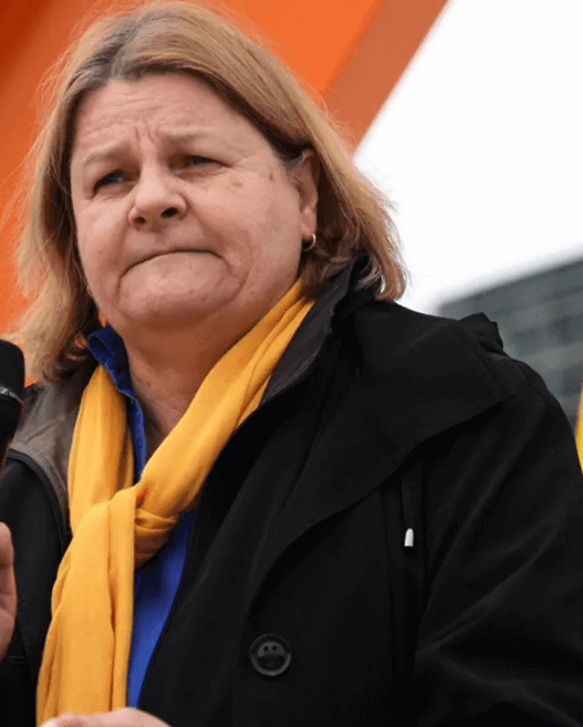 Judge Hannah Dugan stands outside a Milwaukee courthouse following her indictment for allegedly obstructing federal immigration agents.