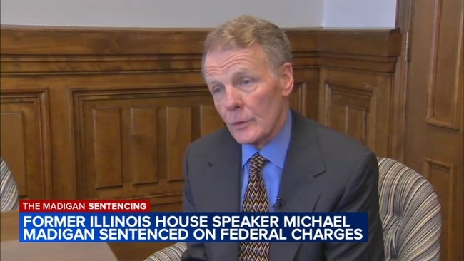 Former Illinois House Speaker Michael Madigan Sentenced to 7.5 Years in Prison for Corruption